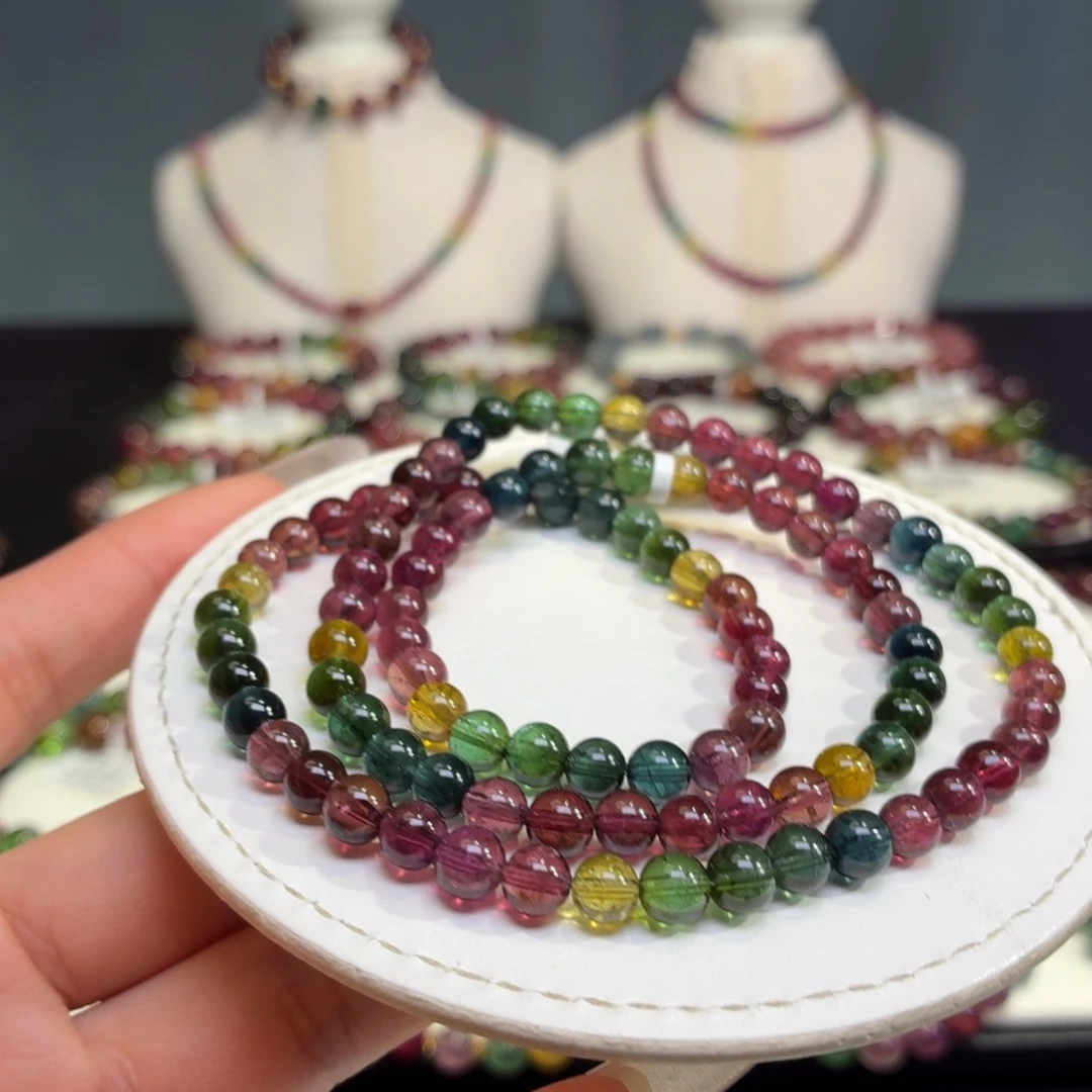 碧玺未镶嵌手链天然碧玺