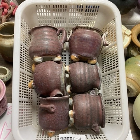 紫砂花盆044微瑕品口径4到5左右