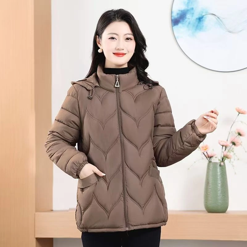女士帽子棉衣妈妈装冬季加厚棉服