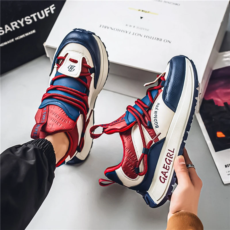 男鞋春季2025新款潮牌高级感休闲厚底男士户外跑步运动老爹潮鞋子