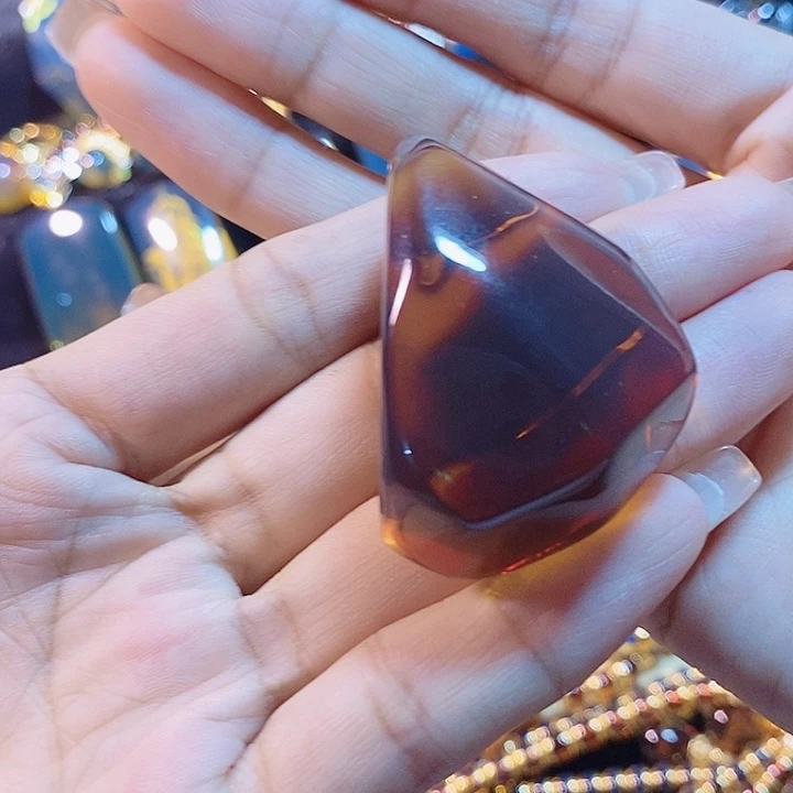 蓝珀未镶嵌珠宝奇石墨西哥红蓝吊坠