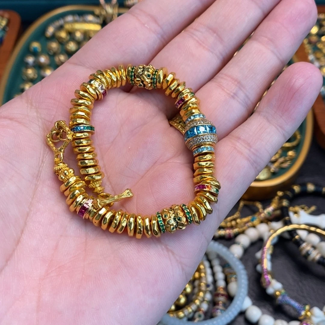 合成立方氧化锆手链足金镶嵌