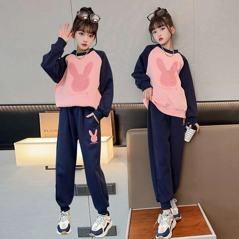 FAVMARTHA女童套装秋季2025新款大童女孩洋派童装洋派卫衣网红运