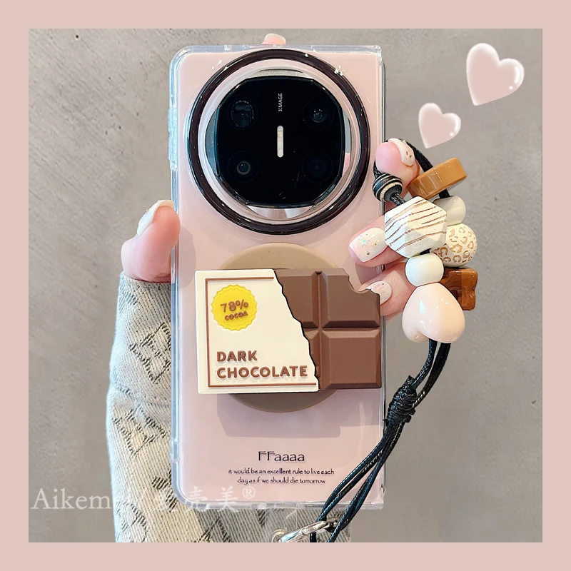 适用华为mateX6折叠屏手机壳MateX5典藏版立体巧克力X3磁吸支架女