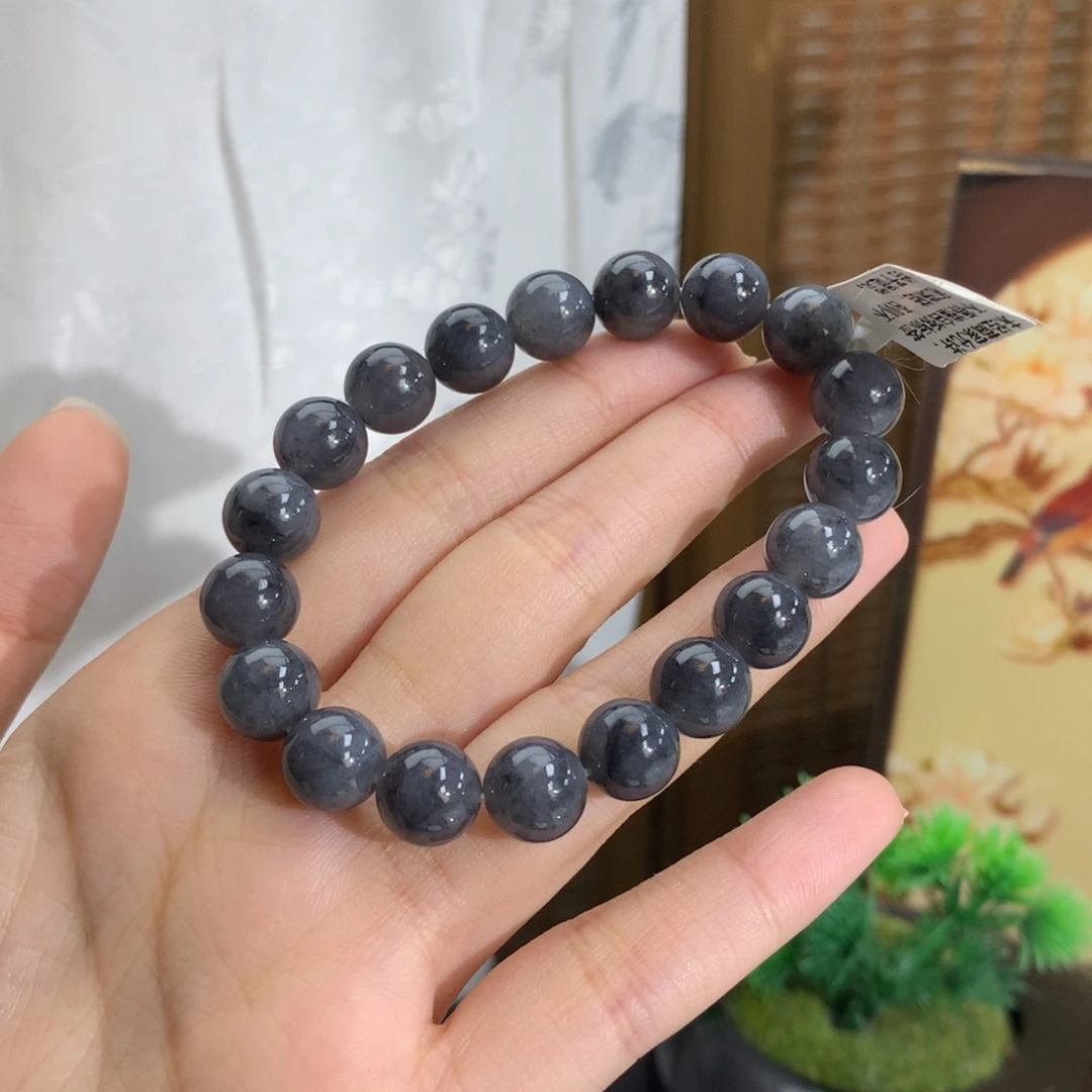 未镶嵌手串翡翠卡10细润乌鸡