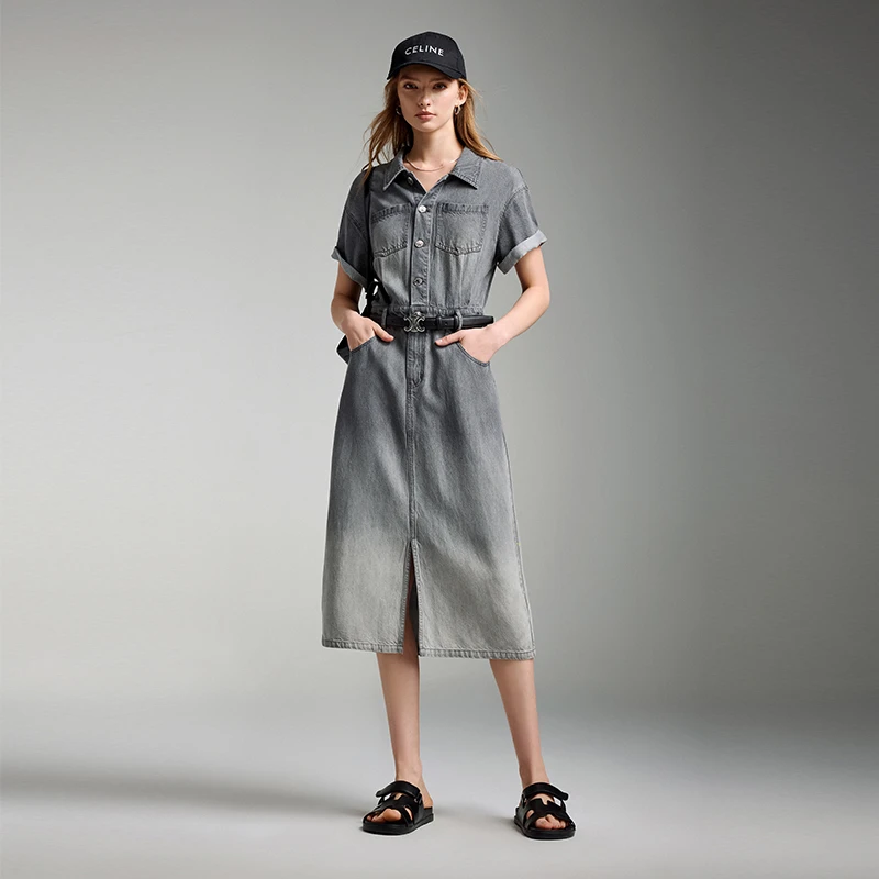 ESE·Y 25夏新款莱赛尔欧若轻机能牛仔连衣裙