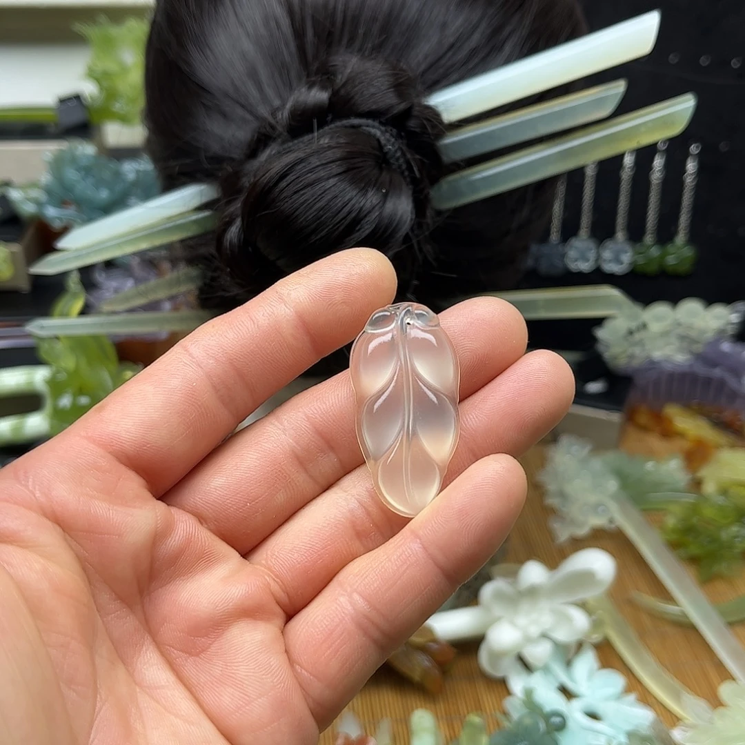 非金属天然岫玉发簪