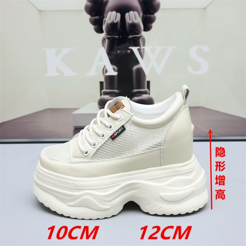 网面透气老爹鞋女10cm超火2025夏天新款网鞋小个子增高运动鞋12cm