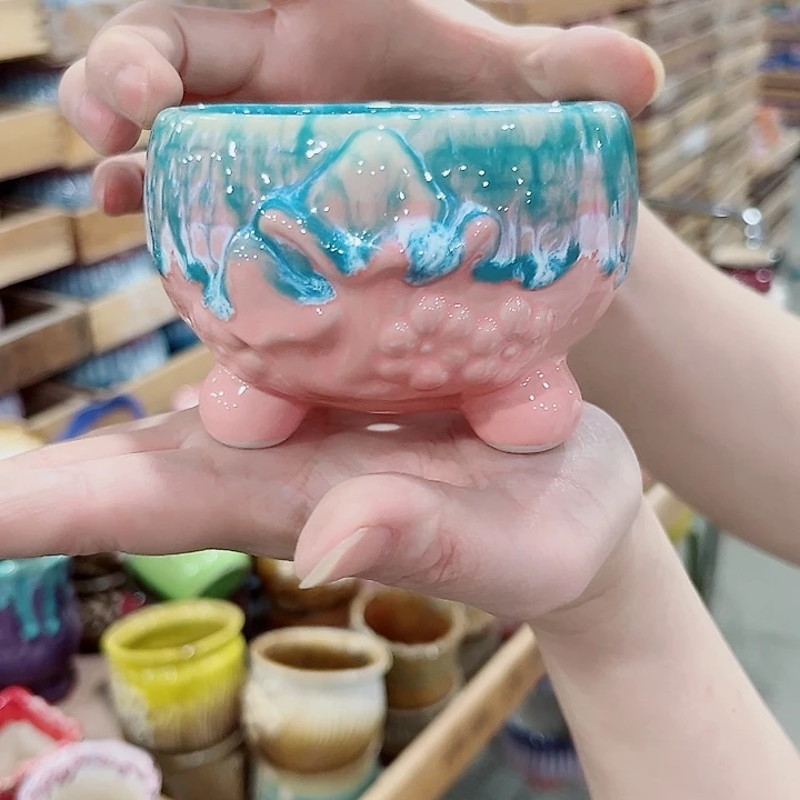 有孔.凑单10元陶瓷花盆发货！