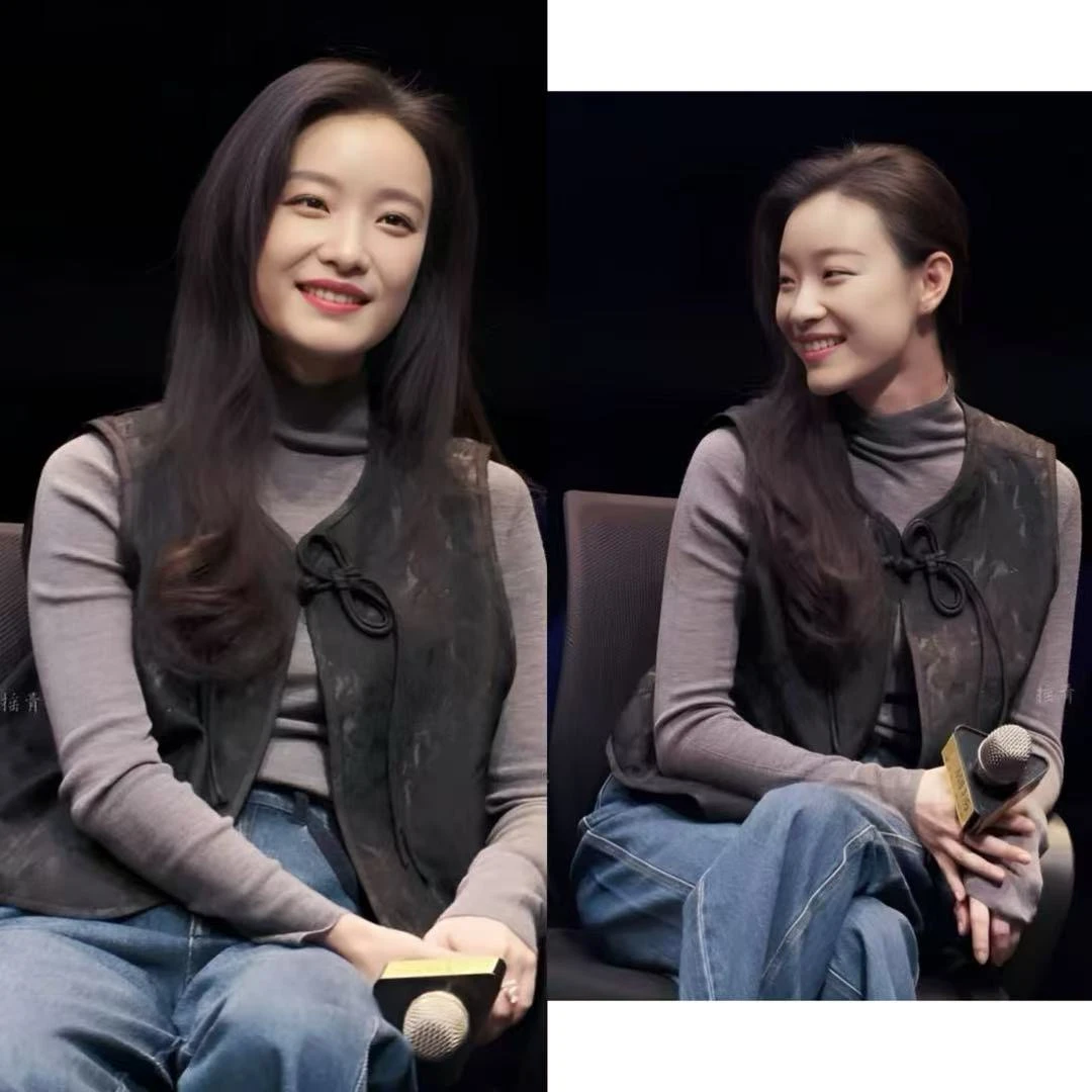 倪妮同款黑色高级感新中式提花无袖马甲国风盘扣设计感25早春