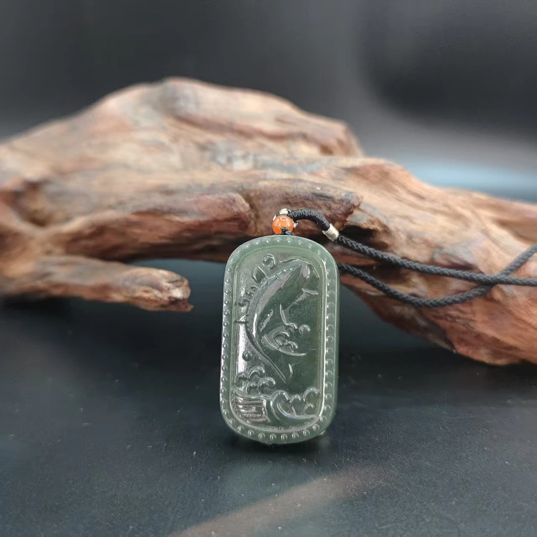 Z和田玉好运锦鲤吊坠1192