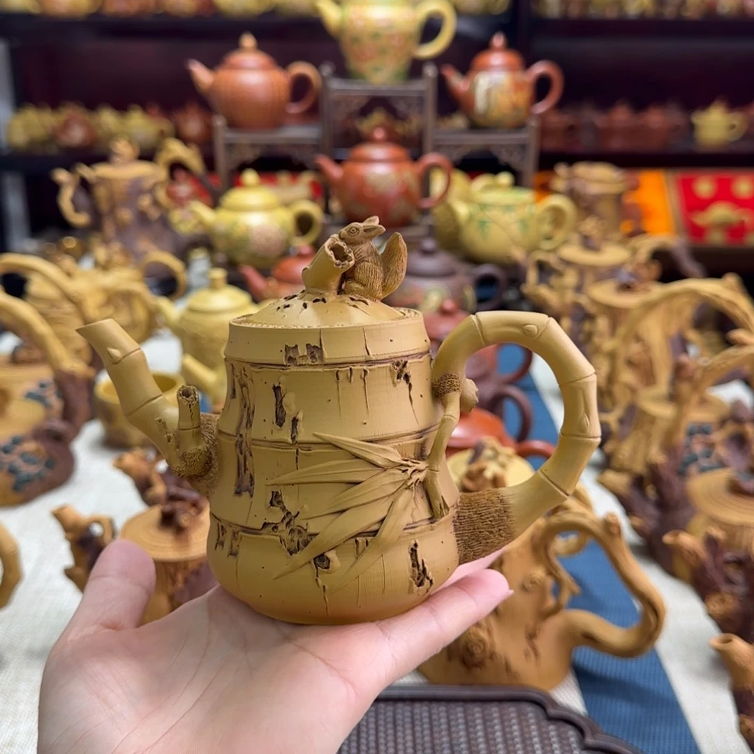 茶壶段泥竹节松鼠