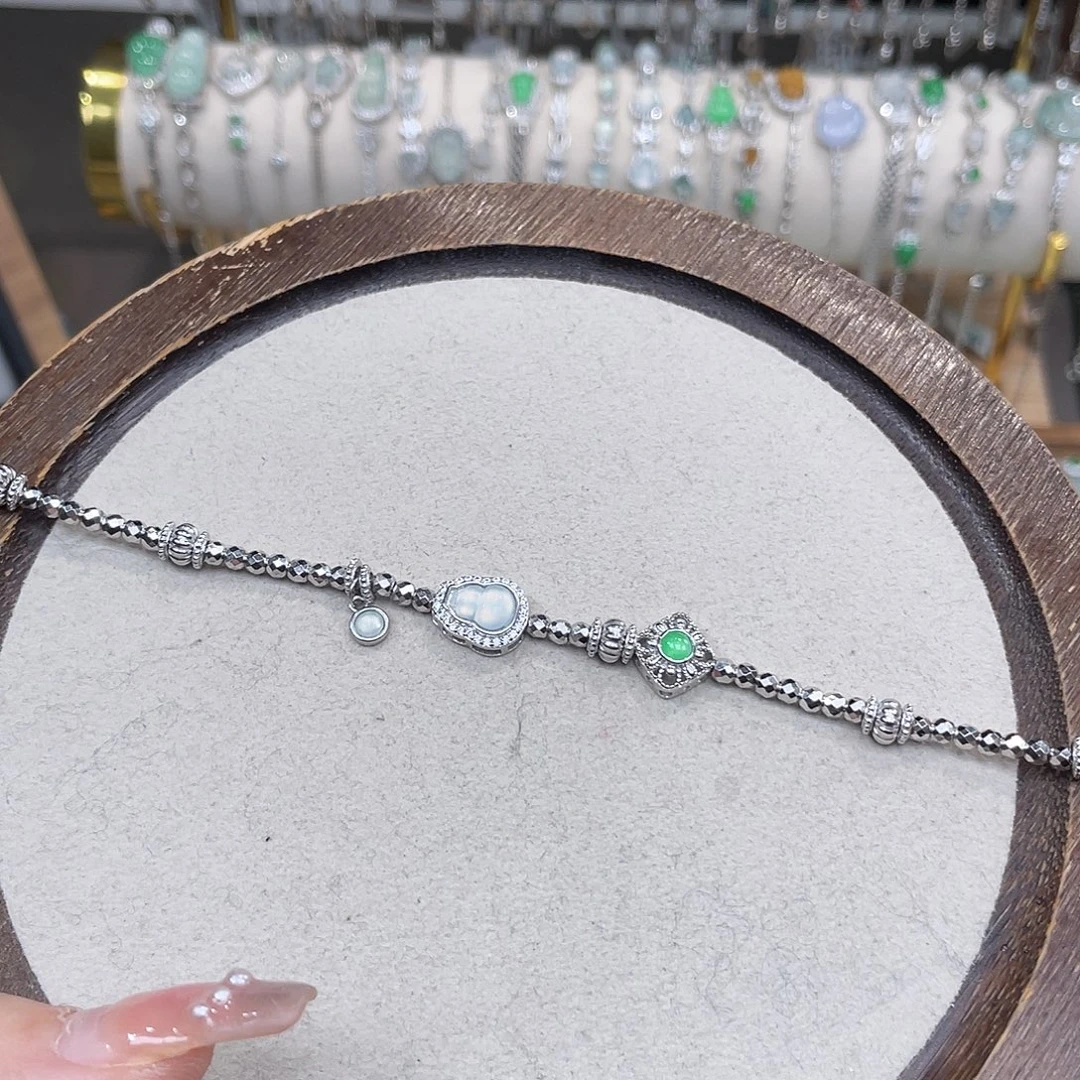 翡翠银S925镶嵌手链