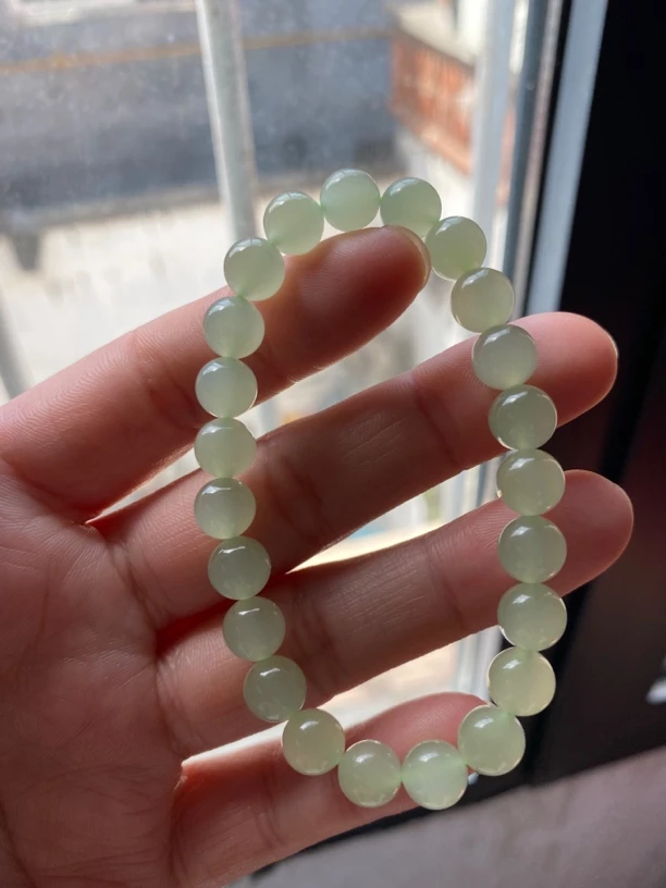 和田玉冰晴水葡萄肉色女士手串