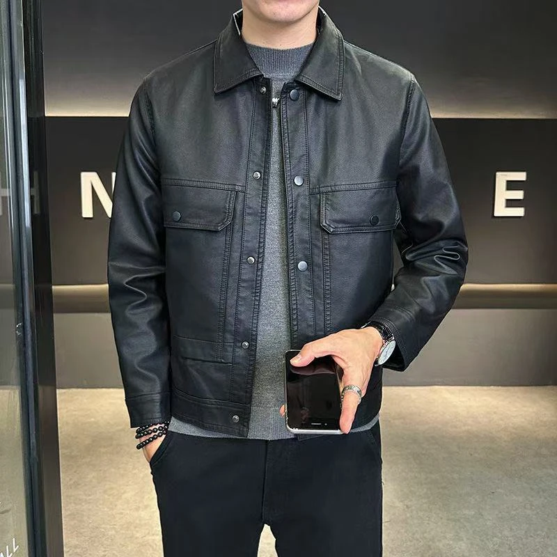 男士高端机车款夹克-05