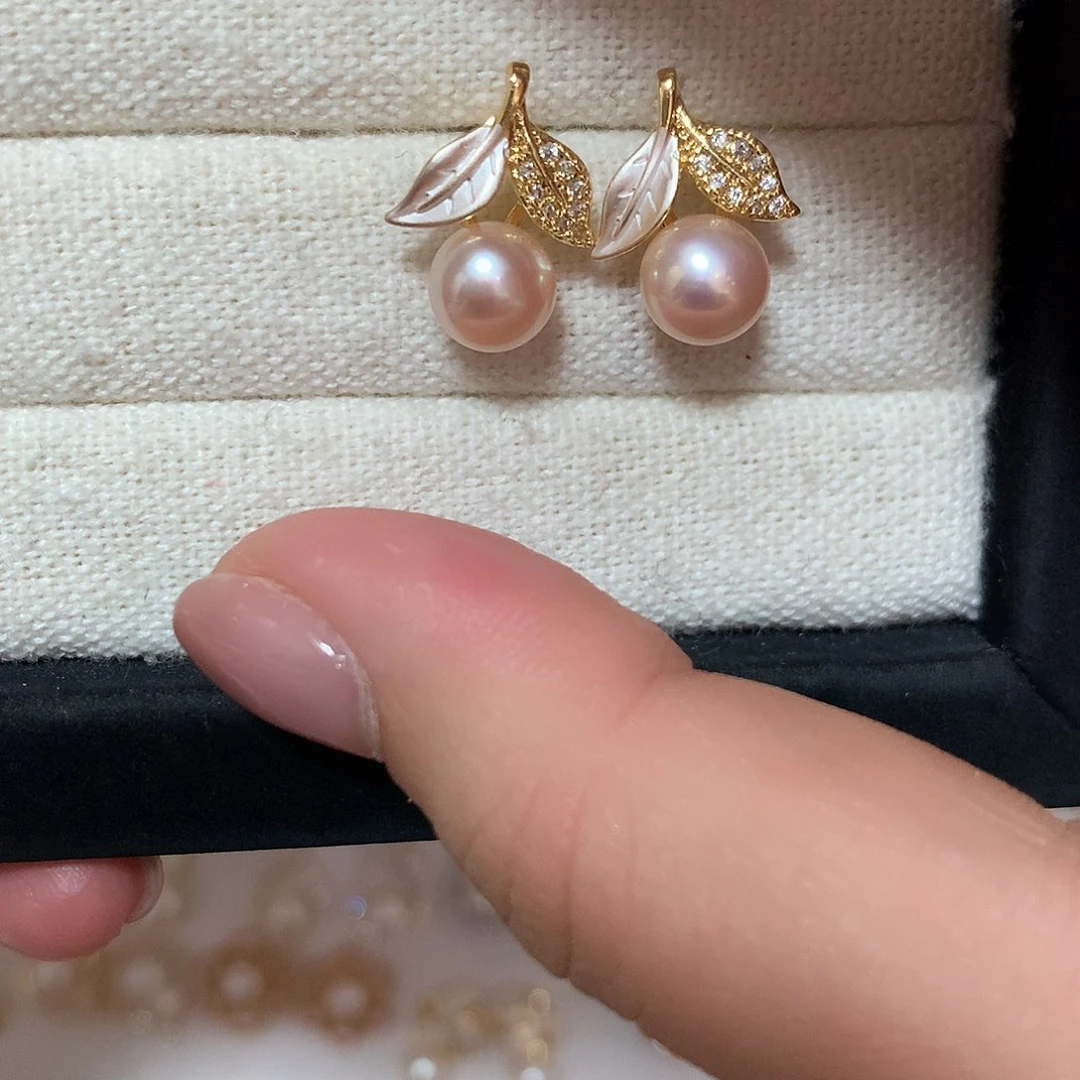 淡水珍珠耳饰合金