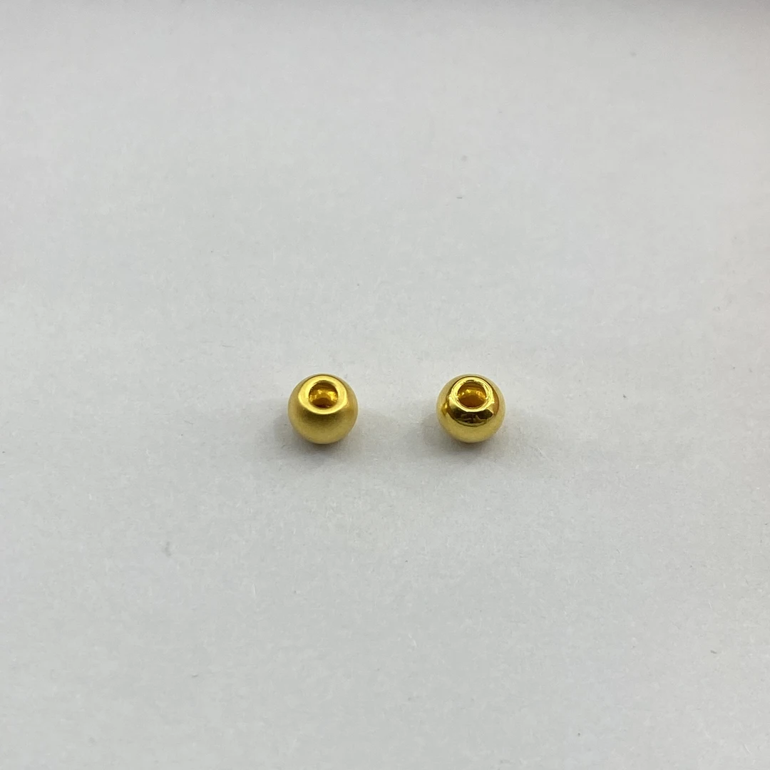 足金999亮面古法4mm小金珠配件送好友礼物硬金（多样性发货）