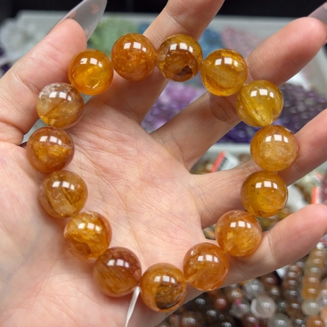 水晶未镶嵌手链卡14精品冰透红胶花71