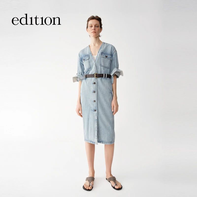 【商场同款】edition2025夏季新款猎装牛仔两件连衣裙#EBE2DRS090