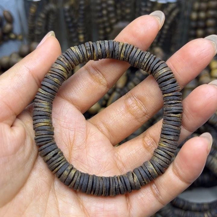 沉香手串沉水级药片珠单圈0.8/8.5+