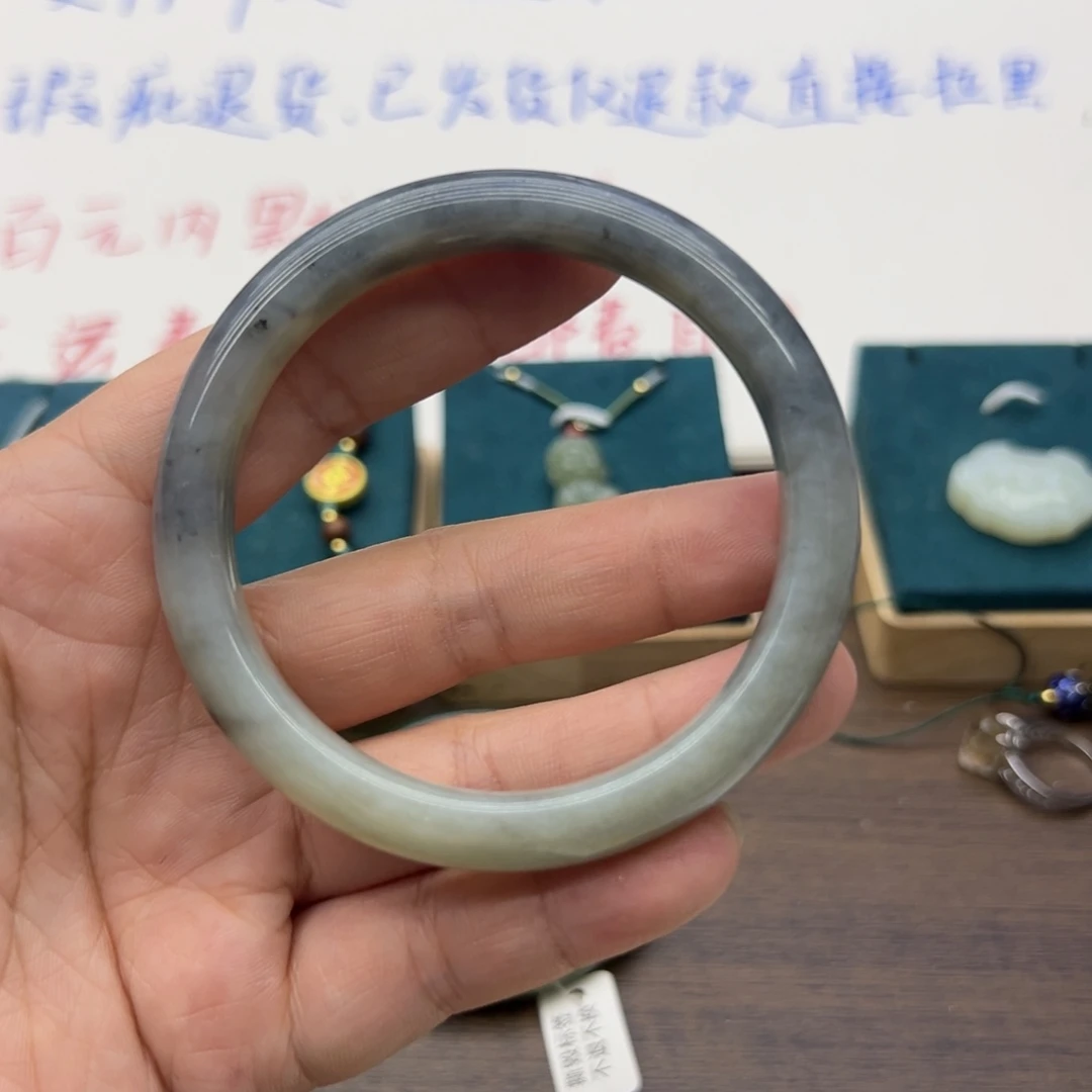 和田玉未镶嵌手镯60.2圈围433