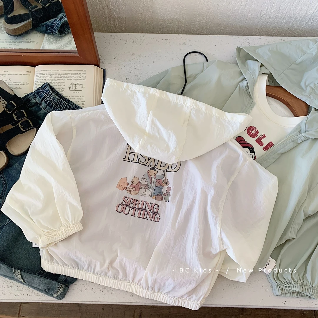 儿童外套2025春季新款男女童卡通可爱小熊防晒超薄上衣H0220
