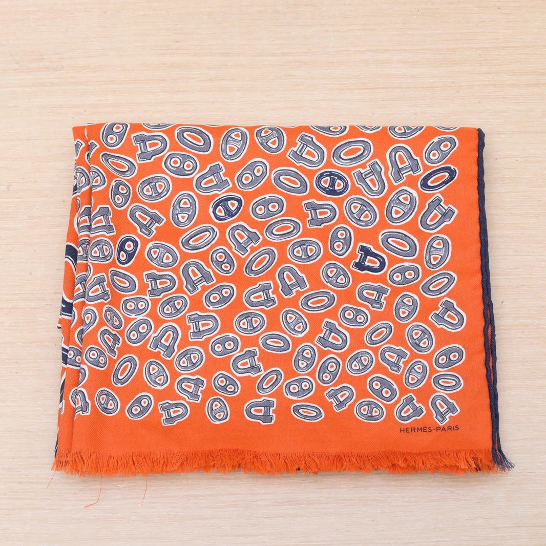 99新 Hermes/爱马仕 【念念】猪鼻子 满印 丝巾 63*180 CM /