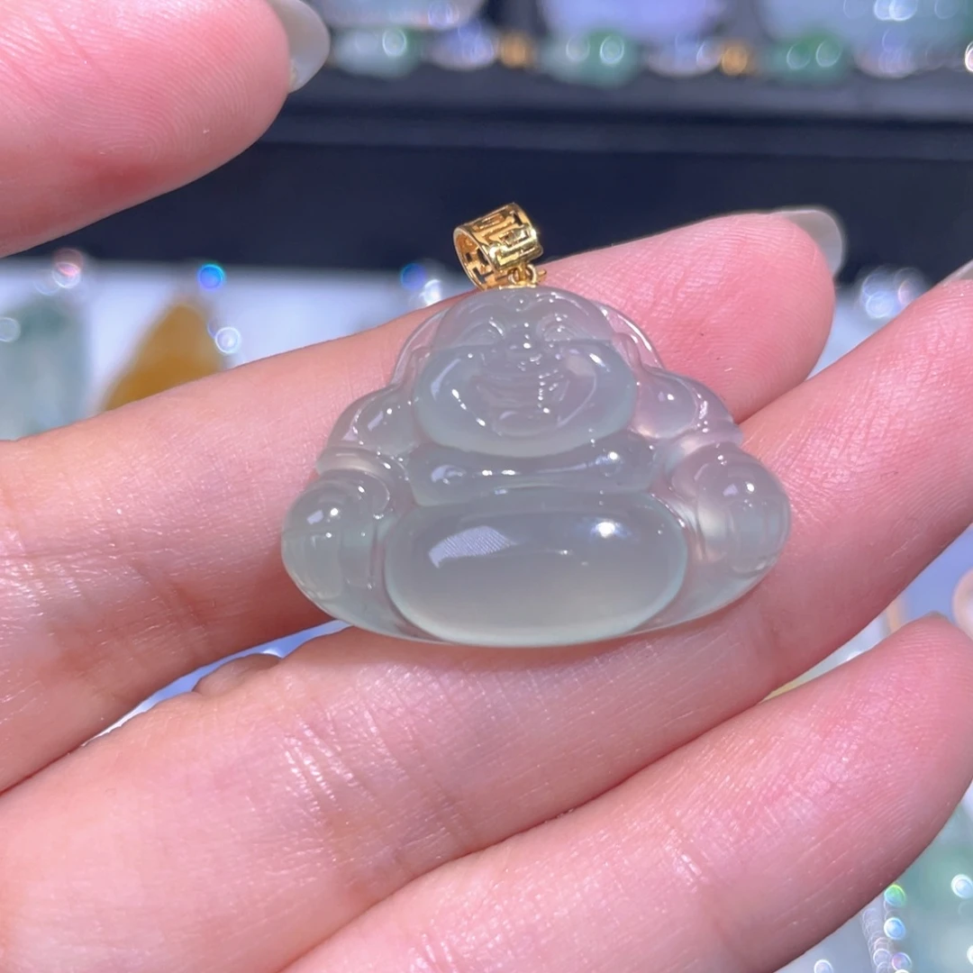 颈饰18K金镶嵌翡翠翡翠