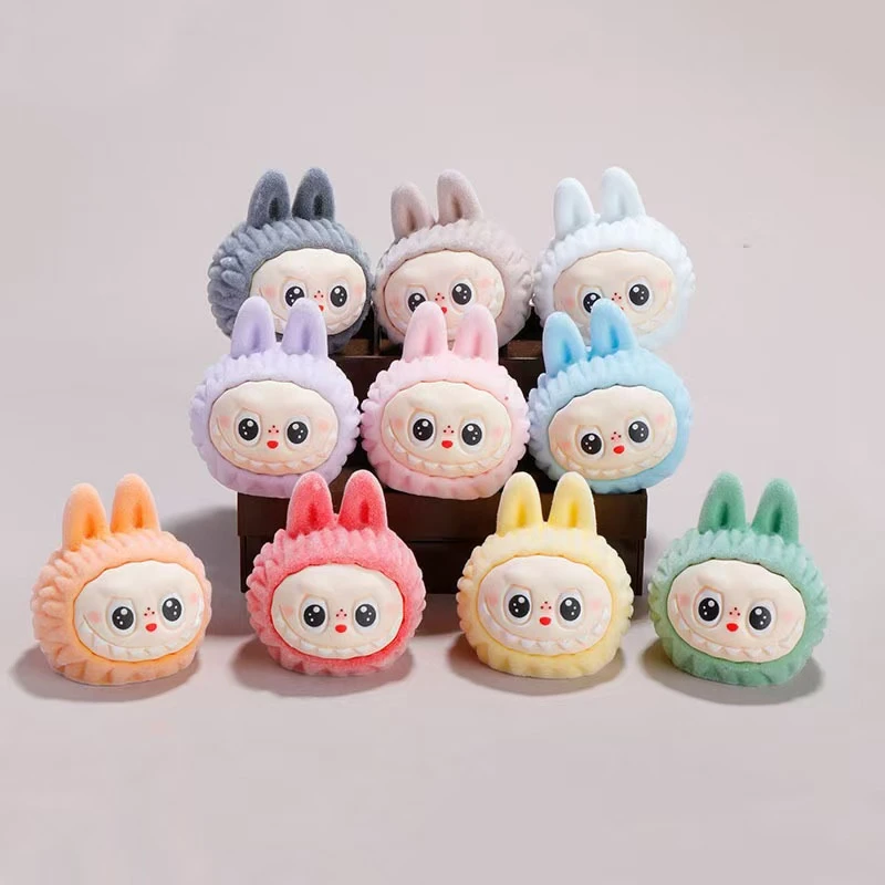 【直播对对碰】马卡龙实色植绒拉布布头手工diy摆件萌粒车载摆件