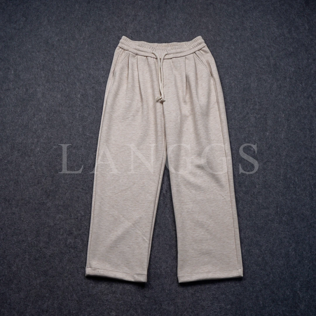 LANGGS&浪叔 秋季简约舒适百搭长裤基础单色弯刀休闲裤-FW4501