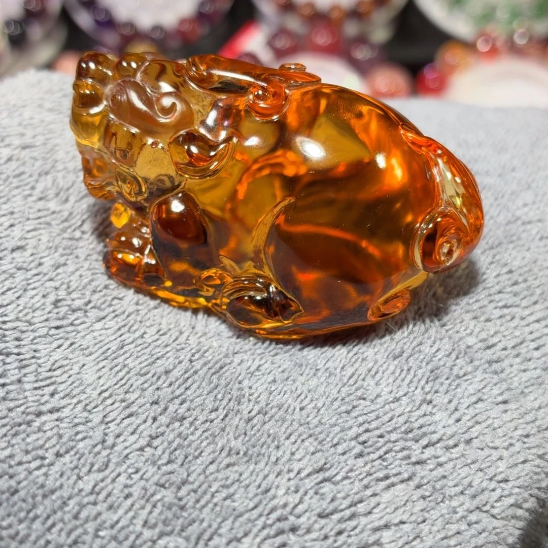 水晶未镶嵌珠宝半成品貔貅雕刻件