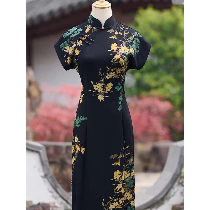 2025年轻款风情万种旗袍新中式复古印花改良女夏季新款民国风2025