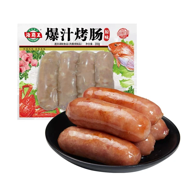 海霸王200g爆汁烤肠原味黑椒火山石烤肠肉肠早餐休闲食品地道肠