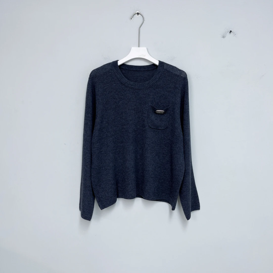 124女装毛衣时尚休闲针织百搭圆领套头气质打底衫