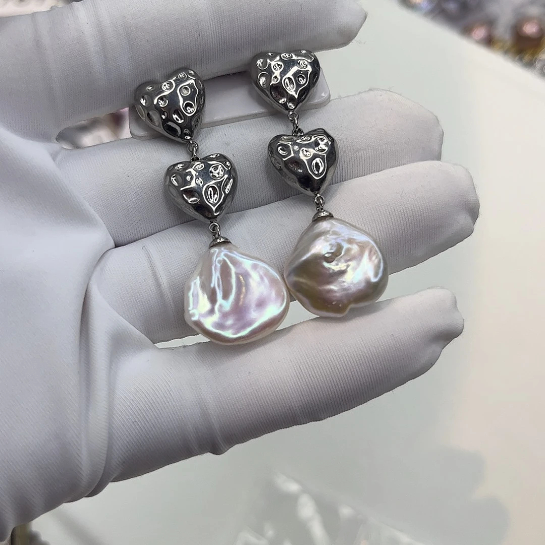 耳饰合金淡水珍珠