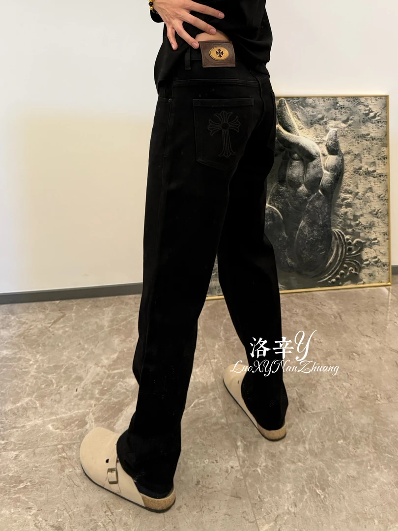 洛辛一NanZhuang2025男士秋季新款微弹直通牛仔裤