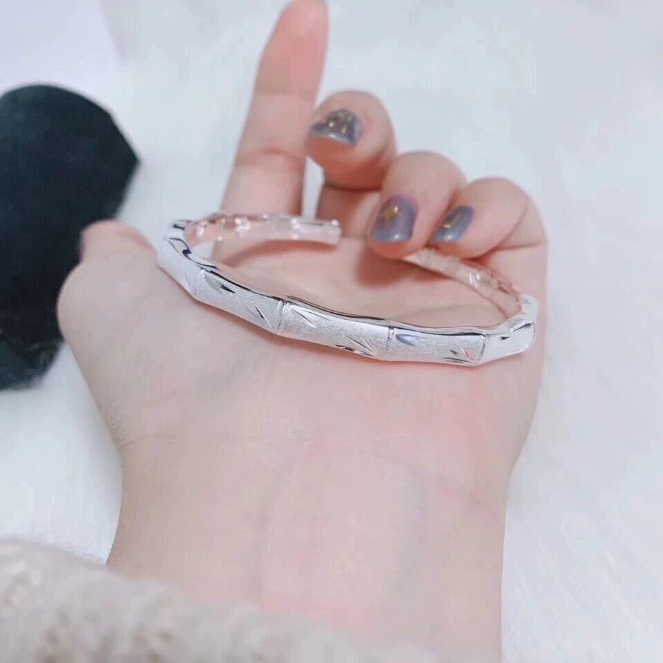 足银手镯 23号足银999.9古法竹节手镯