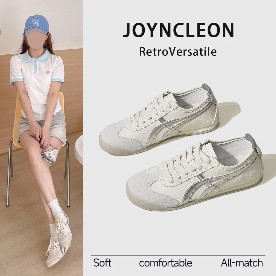 JOYNCLEON/婧麒夏秋季复古德训鞋女3cm内增高学生爆款百搭休闲鞋