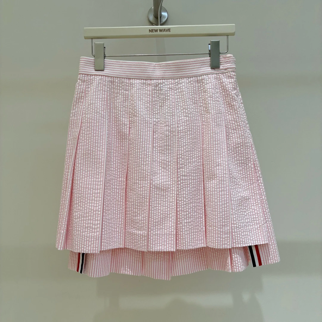 未使用 THOMBROWNE TB1940 条纹泡泡纱百褶裙 38码专柜价7400