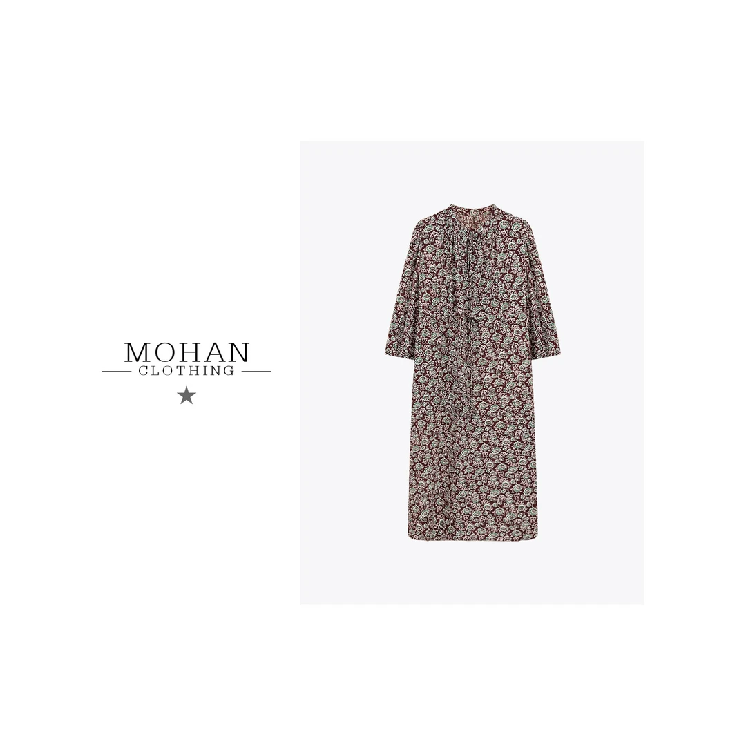 CLOTHING/墨含高奢时尚潮流气质舒适优雅桑蚕丝连衣裙AMF195-1