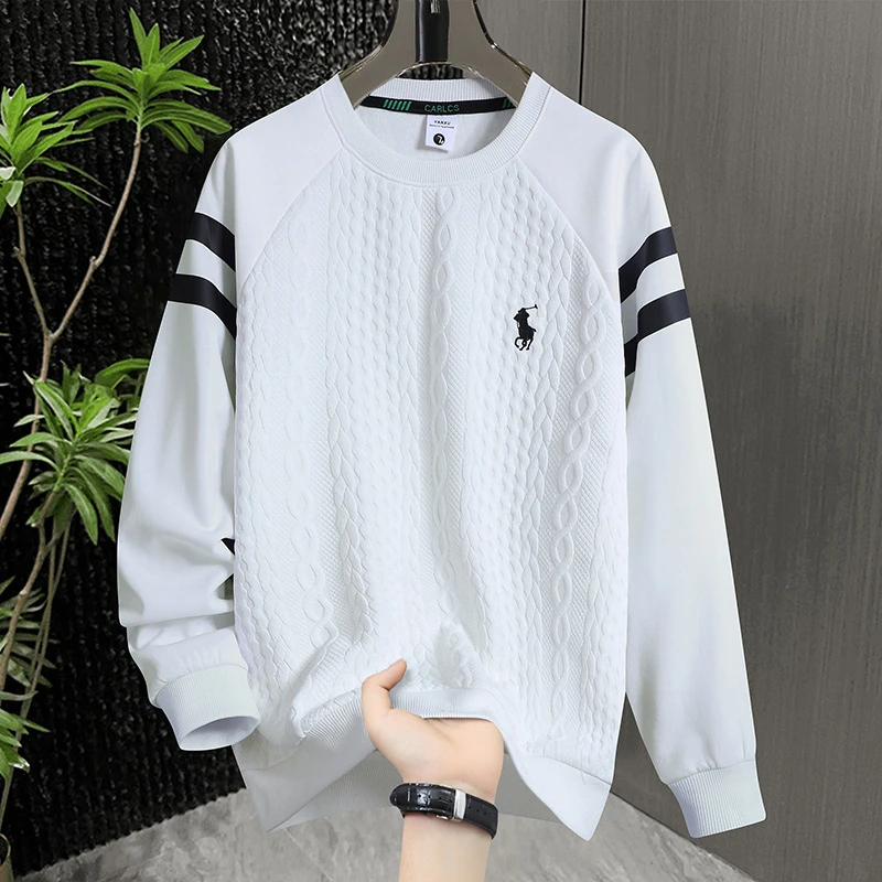 套头款男士春秋美式宽松圆领卫衣套头长袖休闲卫衣青年款打底衫