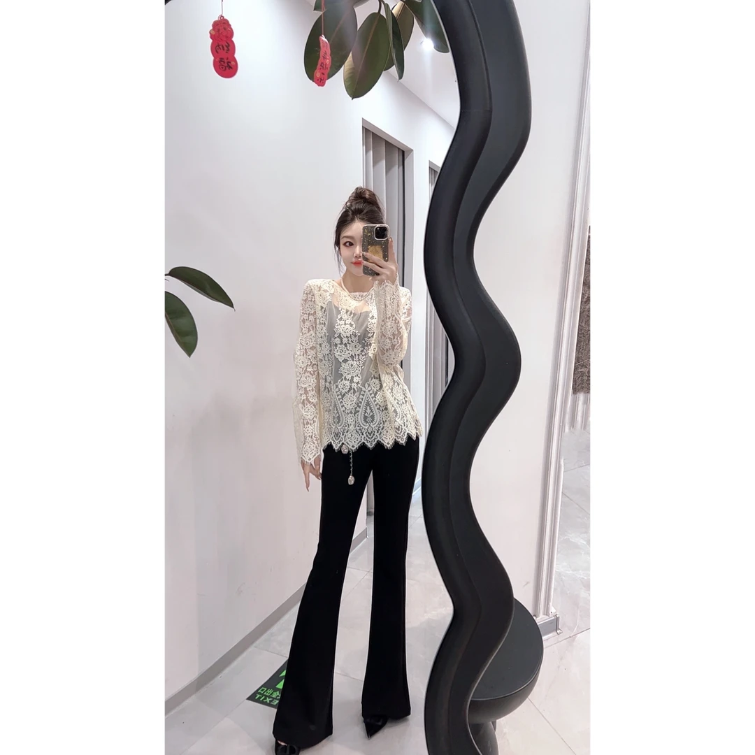 ［文静家］春夏“腿精”高弹显瘦黑色喇叭裤女