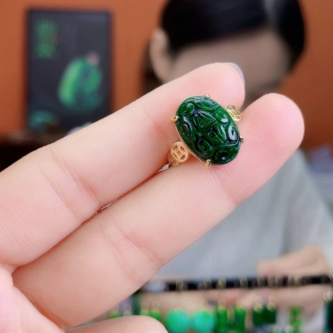 翡翠银S925镶嵌耳饰