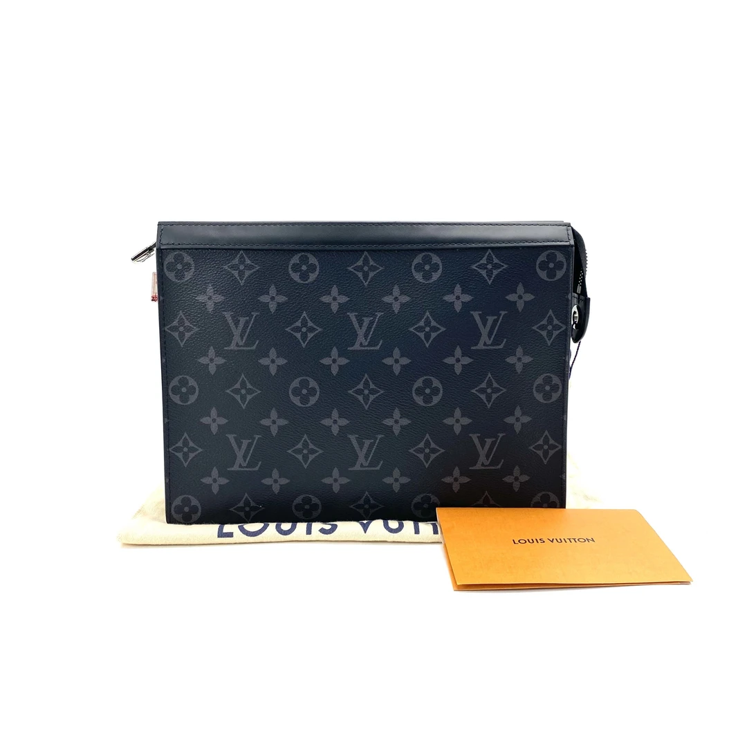 99新 LouisVuitton/路易威登 黑老花洗漱手拿包 尺寸27/21黑花