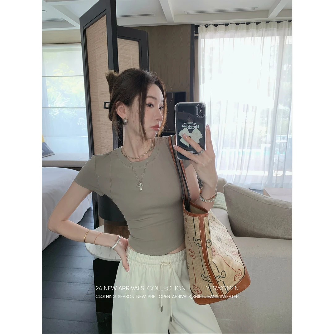 YESWOMEN蜜桃T·天然纤维显瘦立体脊骨 萬能搭短款XY2243B3081