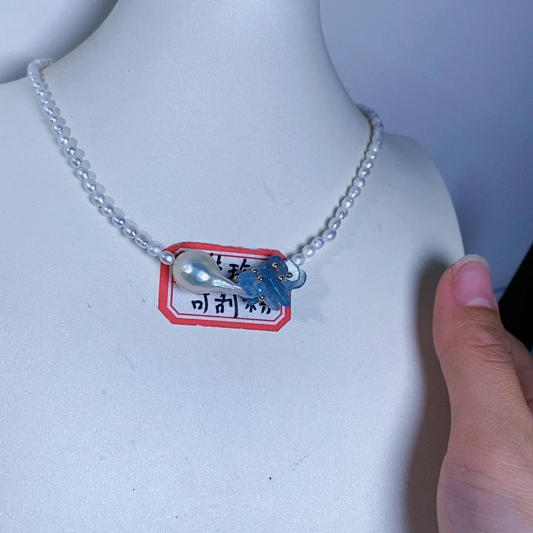 淡水珍珠颈饰银S925镶嵌