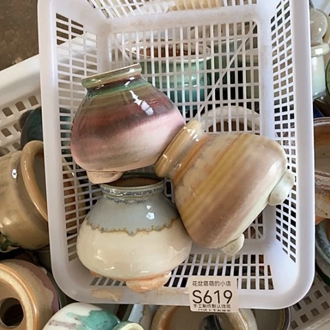 紫砂花盆619微瑕品口径5厘米左右尺寸