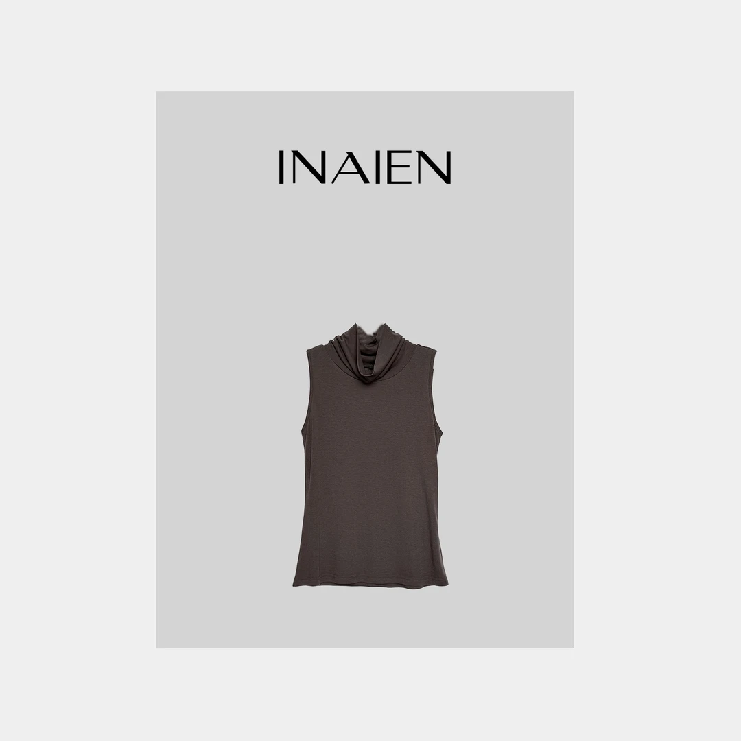 【INAIEN】线上款“古早感” 堆堆领无袖上衣 W8107