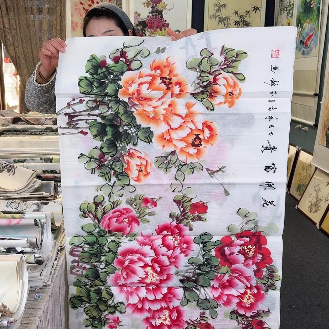 纯手绘国画作品好看四尺