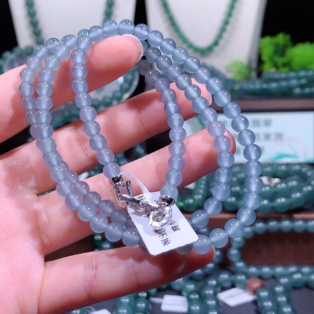 翡翠未镶嵌手链天然a货翡翠项链5.7